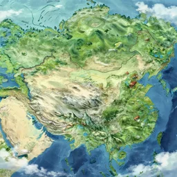 map of a large fantasy world with distinct biomes, highly detailed, smooth, sharp focus, artstation, illustration by makoto shinkai and moebius and jean giraud