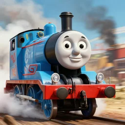 thomas the tank engine, mad max fury road, highly detailed, high quality, high resolution