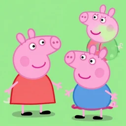 peppa pig frowning at happy peppa pig