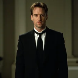 joe bidden wearing a black suit, the matrix movie, film still