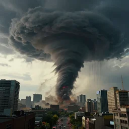 cyberpunk cinematic of a tornado