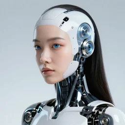headshot of a female bionic android
