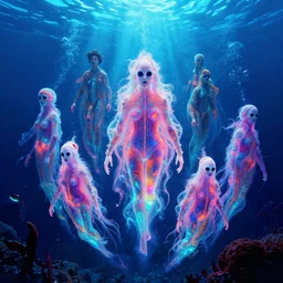 deep sea ghost army shimmering underwater, synthwave, bright neon colors, highly detailed, cinematic, tim white, vladimir kush, philippe druillet, roger dean, bob eggleton, michael whelan, boris vallejo, alfred kelsner, kubrick, jaroslaw jasnikowski