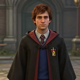 A portrait photo of Max Caulfield, from the game Life is Strange, wearing Ravenclaw robes. in game capture