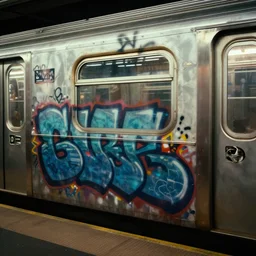 portrait, Graffiti sprayed old new york Subway car, dynamic lighting, volumetric, bokeh, cinematic, establishing shot, extremly high detail, photo realistic, cinematic lighting, post processed, concept art, artstation, matte painting, style by eddie mendoza, raphael lacoste, alex ross