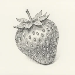 a pencil drawing of a strawberry, by shel silverstein
