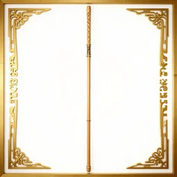 picture of a single wooden long straight thin ninja fighting staff with oriental ornaments, bamboo, weapon, highlight, vertical, centred, symmetric, sci - fi, fantasy, dnd, close shot, bright uniform background, award winning