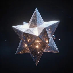 a hyper realistic star tetrahedron floating in space, composition, photorealistic, epic