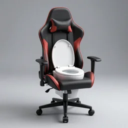 Gaming Chair with a built in toilet, 3d, concept rendering