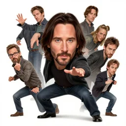 character concept art of keanu reeves in a dynamic pose | cute - fine face, pretty face, realistic shaded perfect face, fine details by stanley artgerm lau, wlop, rossdraws, james jean, andrei riabovitchev, marc simonetti, and sakimichan, tranding on artstation