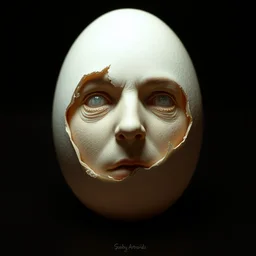 an egg with the features of edward norton's face, just the face, beautiful eggshell texture, highly detailed, dramatic lighting, concept art by caravaggio and greg rutkowski and artgerm