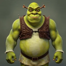 muscular shrek, by steve huston, hyper - realistic, dramatic