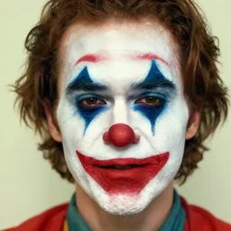 a sad clown version of the face of a person named keifer milkumself