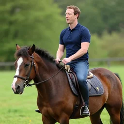 mark zuckerberg riding a pony