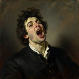 the dream of the screaming bob ross, by ilya repin, oil on canvas, 1 8 8 3