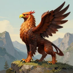 portrait of a griffin, griffin in the mountains, art by artgerm and greg rutkowski