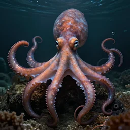 hyperrealistic mixed media image of a cephalopod, stunning 3 d render inspired art by xiang duan and thomas eakes, perfect symmetry, realistic, highly detailed attributes and atmosphere, dim volumetric cinematic lighting, 8 k octane extremely hyper - detailed render, post - processing, masterpiece,