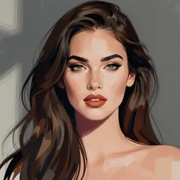 megan fox portrait, artwork by ryan gajda, graphic design, flat color and line, sketch, digital illustration