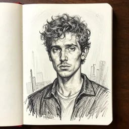 dream journal art brut drawing of a fever dream about john henry, found doodled in a sketchbook