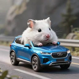 white hamster hamster hamster driving!!!! driving!!!! a blue metallik ( ( ( qashqai ) ) )