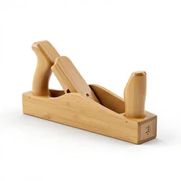 bamboo hand plane, clean 3d render, octane render, isolated on a pure white background, centered, entire object in frame, sharp focus, soft studio lighting