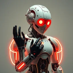 an intricate android with bright neon hydraulics, body made from porcelain and brass, leather gloves, pastel colors, 1 9 5 0 sci - fi, studio lighting, full body, calm, art nouveau, steampunk, ambient occlusion, octane render, metropolis, ultra detailed, artgerm, greg rutkowski, norman rockwell, tom bagshaw