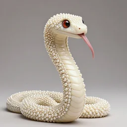 a snake girl in a pearl - colored chamelion suit with a long tongue