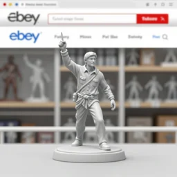 Fine Image on the store website, eBay, Full body, 80mm resin detailed miniature of a muscular warrior