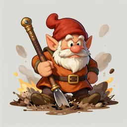 digging dwarf, concept art, video game splash art