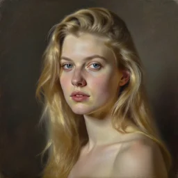 portrait of blonde katerina udut, painting of Rolf Armstrong