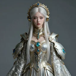 slavic princess, rococo cyberpunk, portrait, hyper realistic, fashionable, high detail, ultra detailed, smooth, sharp focus, science fiction, hd, by stalenhag, by bruce pennington, by takashi murakami