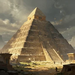 cgsociety, ancient civilization, digital painting, mystical landscape, illustration, artstation, cinematic lighting, concept art, mysterious pyramid, art by greg rutkowski, sharp focus, highly detailed