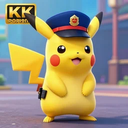 Pikachu Police Officer, 8K HD photograph
