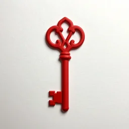 logo of an ornate red key