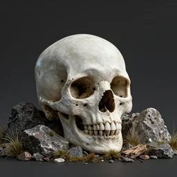skull mountain, octane render