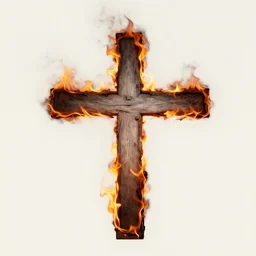 burning cross, surrealistic collage art