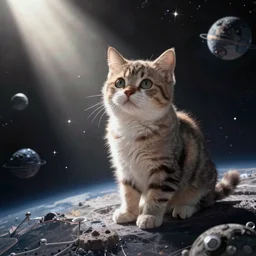 a cute kitty cat a kitty kitty kitty cat, in space