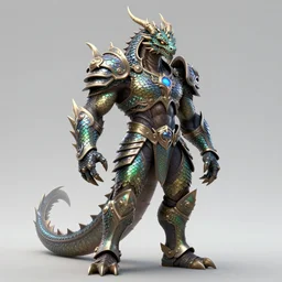 athletic and muscular humanoid dragon!!!! draconian!! intricate ornate iridescent scale armor!! character concept art, sharp focus, octane render! unreal engine 5! highly rendered!! trending on artstation!! detailed linework!! illustration by artgerm, wlop, and chie yoshii