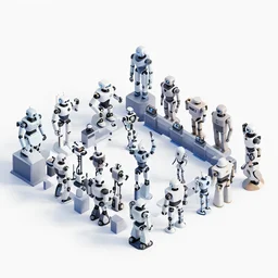 isometric view of a area full of robots that are for sale, from a lucasarts point and click 2 d graphic adventure game, art inspired by thomas kinkade