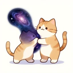 cute cat merging with the galaxy