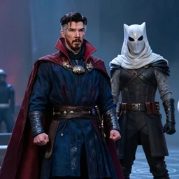 still of dr. strange versus moon knight, in avengers movie