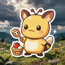 cute miss mascot trioxhydre trioxhydre hydreigon food sticker art, cronobreaker, beeple game icon