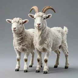 lamb and goat fused as one, scientific photo