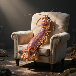 armchair inspired by a mantis shrimp