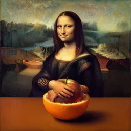 inside of an orange inside an apple inside a house, an abstract painting by leonardo da vinci