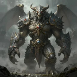 a highly detailed portrait of a massive epic fantasy creature concept art