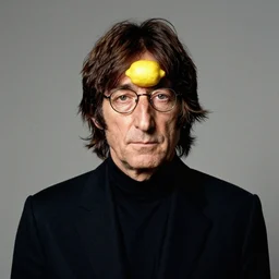 John Lennon with a lemon for a head