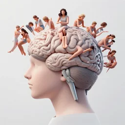 the mind is overloaded by reality, humanity, introspection, sensory processing overload, trending, digital painting, oil painting marks, 4 k version, very award - winning, coherent meaning