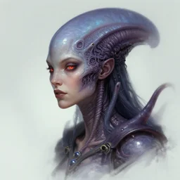 a beautiful female mind flayer, concept art.