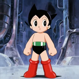osamu tezuka styled astro boy mickey mouse hybrid, in a still from the anime film metropolis ( 2 0 0 1 ) directed by, makoto shinkai
